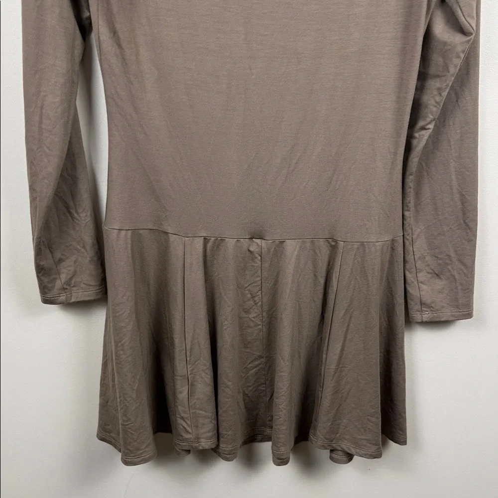 Reformation coen Brown Long Sleeve Square Neck Fit & Flare Mini Dress medium - Picture 7 of 8